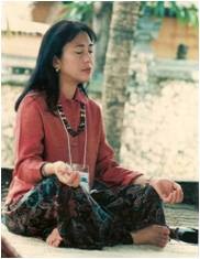 Marites meditating in Bali